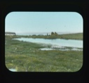 Image of Pond, toopiks with patches of cottongrass in foreground (eriophorum scheuchzevi)