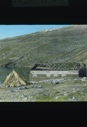 Image of Borup Lodge under construction. Tupik in foreground