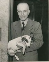 Image of Portrait: Gen. Umberto Nobile holding dog