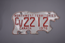 Image of automobile license plate  #CV2212, in shape of polar bear, Northwest Territories