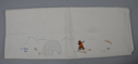Image of Embroidered pair of pillowcases with figures and snowhouses, “E. Solis 1973” a&b