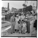 Image of Bertie's family on dock at Boothbay Harbor