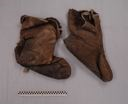 Image of Pair of leather and wolf fur booties