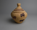Image of Lidded Basket with Musk Oxen Decorations