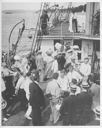 Image of Pres. Theodore Roosevelt, Peary and Guests aboard the Roosevelt at Oyster Bay, L