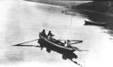 Image of Eskimos [Inuit] in trap boat