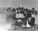 Image of Eskimo [Inuit] group with naval officers