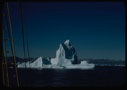 Image of Iceberg through rigging in low light