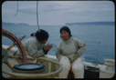 Image of Two Eskimo [Inuit] women in conversation, aboard