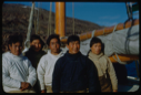 Image of Five Eskimo [Inuit] men aboard  [Nukapinguaq, Ussarkangssuaq, Jacob Petersen, Qarkutsiaq Etah, Nassuk]