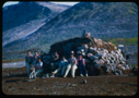 Image of Group of Polar Eskimo [Inughuit] women outside sod/stone house