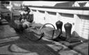 Image of Matthew Henson on sledge aboard SS Roosevelt