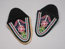 Image of Innu moccasin vamp - black with floral beaded design: red, green, white, blue, 